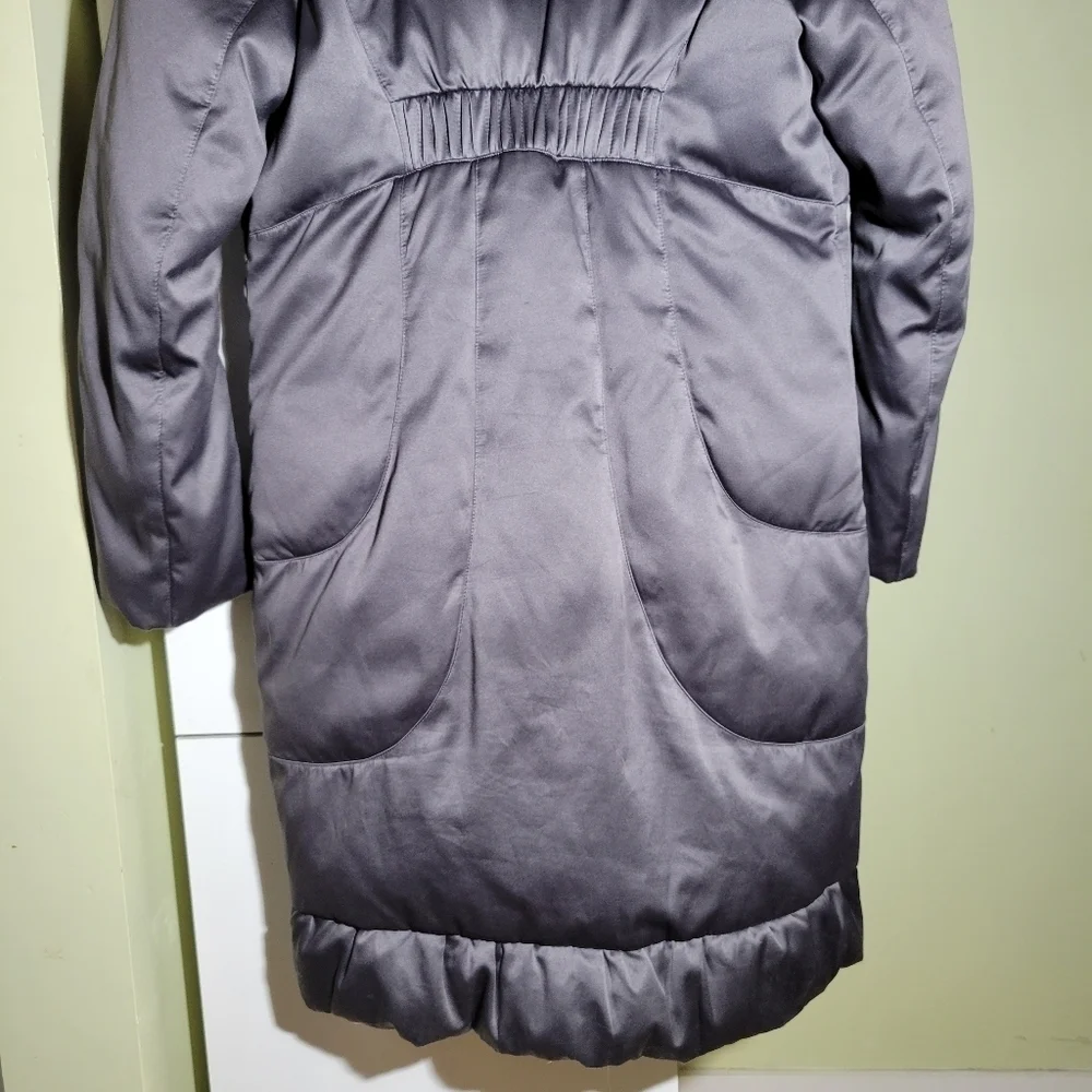 ELIE Tahari down puffer funnel neck coat parka jacket gray XS small - Picture 8 of 16